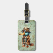 Steampunk Vogelbekdier Bagagelabel (Voorkant verticaal)