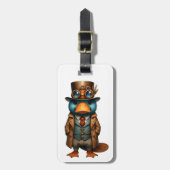 Steampunk Vogelbekdier Bagagelabel (Voorkant verticaal)
