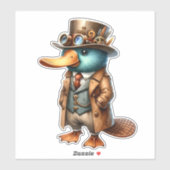 Steampunk Vogelbekdier Transparante Sticker (Vel)