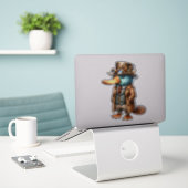 Steampunk Vogelbekdier Transparante Sticker (Laptop op bureau)