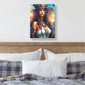 Steampunk Voodoo Queen 1 Canvas Afdruk (Insitu (Slaapkamer))