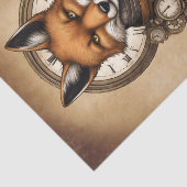  Steampunk Vos met Klokken Tissuepapier (Detail)