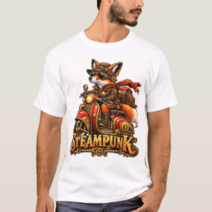Steampunk Vos op een Motorfiets T-shirt
