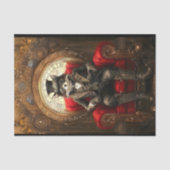 Steampunk Vos Op Troon AC1 Decoupage Tissuepapier (Voorkant)