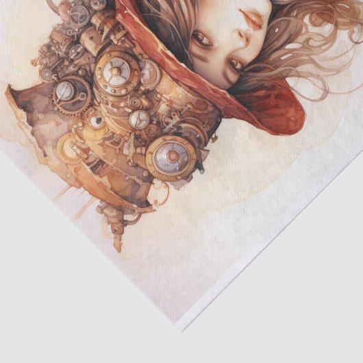 Steampunk Vrouw 5 Decoupage Papier (Detail)