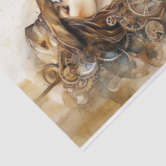Steampunk Vrouw 6 Decoupage Papier (Detail)