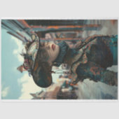  Steampunk Vrouw Alligator Decoupage Tissuepapier (Voorkant)