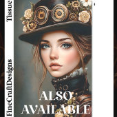 Steampunk Vrouw + Bloemen Portret CJ3 Decoupage Tissuepapier