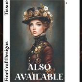 Steampunk Vrouw + Bloemen Portret CJ4 Decoupage Tissuepapier