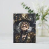 Steampunk Vrouw Briefkaart (Staand voorkant)