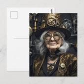 Steampunk Vrouw Briefkaart (Voorkant / Achterkant)