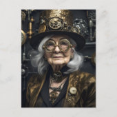 Steampunk Vrouw Briefkaart (Voorkant)
