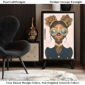 Steampunk Vrouw Dark Skin Gold Lips N9 Decoupage Tissuepapier