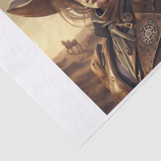 Steampunk vrouw Decoupage Papier (Detail)