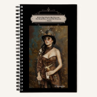 Steampunk vrouw Goethe God Quote Black Journal