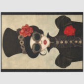 Steampunk Vrouw Hoge Hoed P2 Decoupage Tissuepapier (Voorkant)