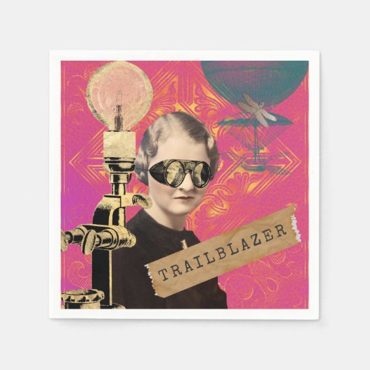 Steampunk vrouw pionier Pop Art Servet (Voorkant)
