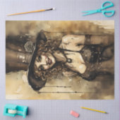 Steampunk Vrouw Portret Decoupage | Victoriaans Tissuepapier (Craft)