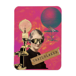 Steampunk Vrouw Trailblazer Pop Art Magneet