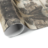 Steampunk vrouwen cadeaupapier (Rol Hoek)