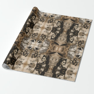Steampunk vrouwen cadeaupapier
