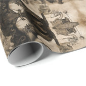 Steampunk vrouwen cadeaupapier (Rol Hoek)