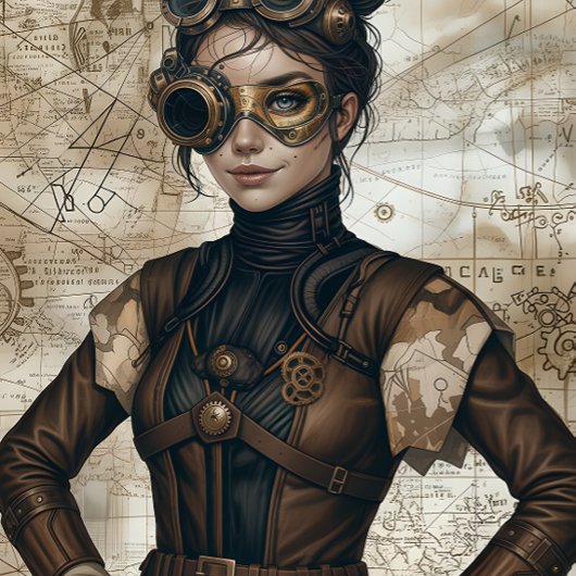 Steampunk vrouwen decoupage papier inpakpapier vel