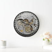 SteamPunk Wall Clock, Silver Clock, Acrylklok Grote Klok (Huis)