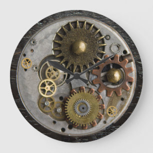 SteamPunk Wall Clock, staalklok, acrylklok Grote Klok