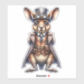 Steampunk Wallaby Transparant Sticker (Vel)