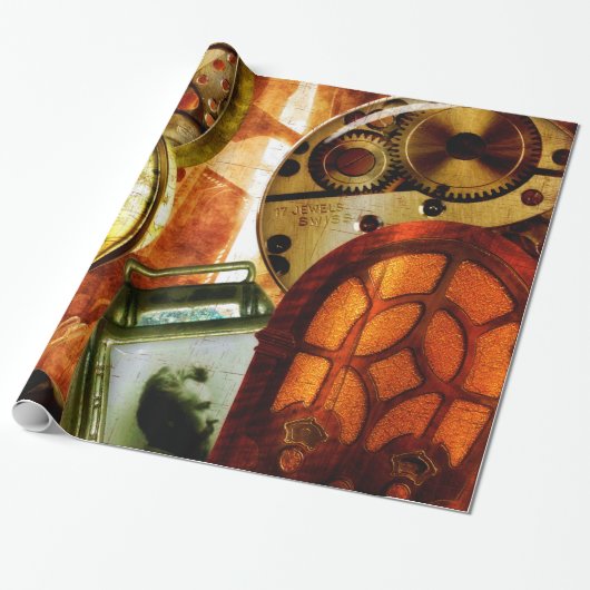 Steampunk Wallpaper Cadeaupapier (Uitgerold)