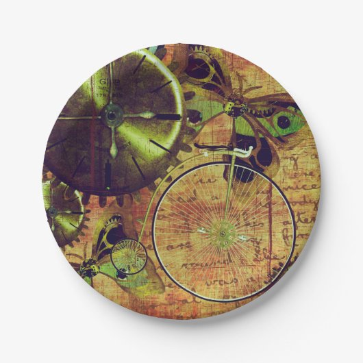 Steampunk Wallpaper Papieren Bordje (Voorkant)