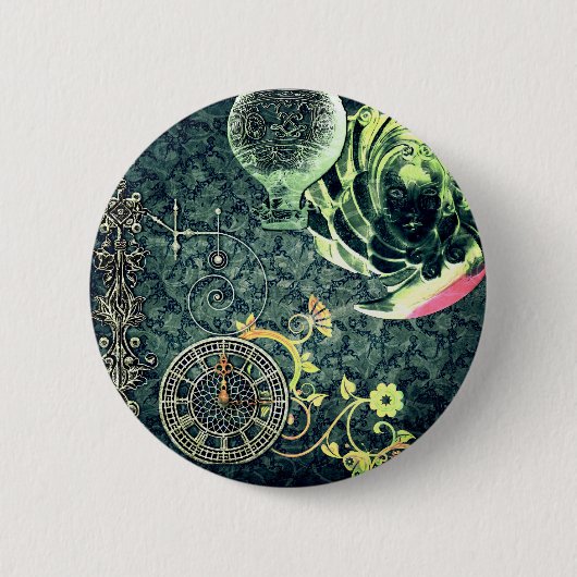  Steampunk Wallpaper Ronde Button 5,7 Cm (Voorkant)