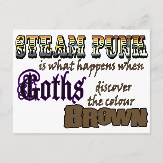 Steampunk: wanneer Gothics Brown ontdekken Briefkaart (Voorkant)