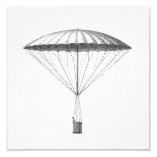 Steampunk Warm Luchtballontekening Foto Afdruk