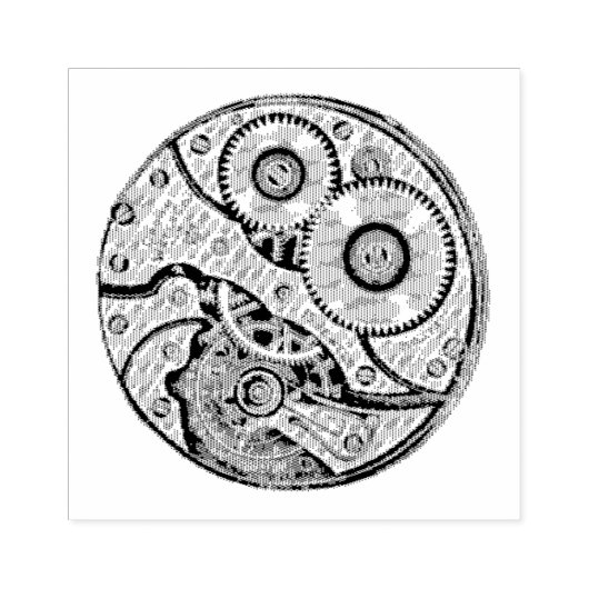 Steampunk Watch Gears Rubber Art Stempel (Afrduk)