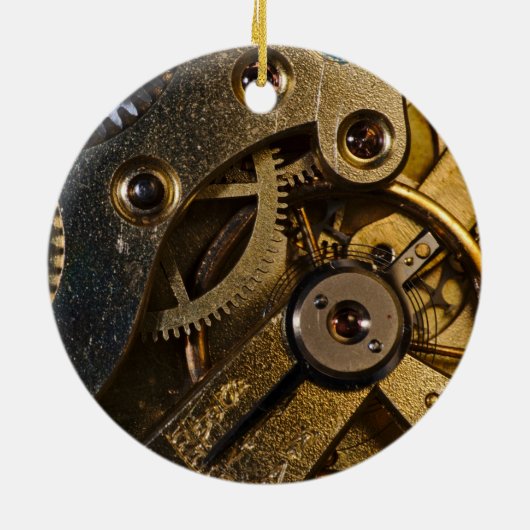 Steampunk Watch Mechanism Keramisch Ornament (Achterkant)