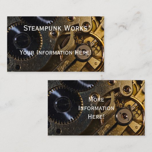 Steampunk Watch Mechanism Visitekaartje (Voorkant / Achterkant)