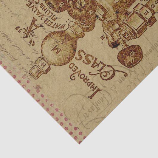 Steampunk  waterklep Sepia Tissuepapier (Detail)