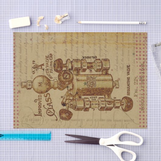 Steampunk  waterklep Sepia Tissuepapier (Craft)