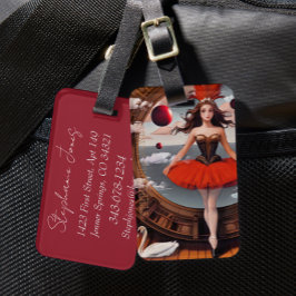 Steampunk Waterverf Ballerina Rugzak Bagagelabel