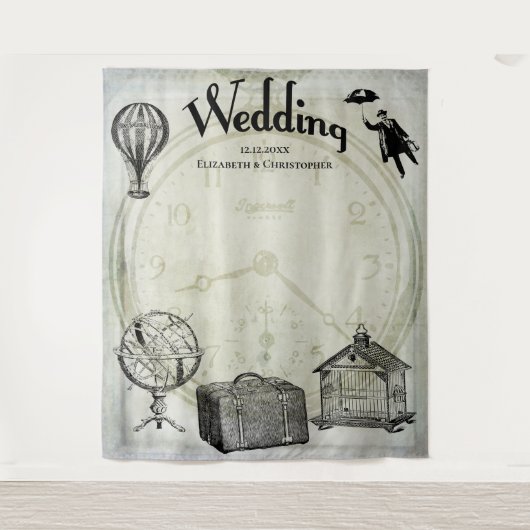  Steampunk Weddenschap Achtergrond Wandkleed (Voorkant)