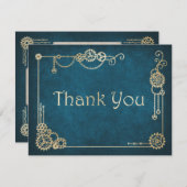 Steampunk Wedding Bedankkaart (Voorkant / Achterkant)