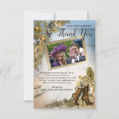 Steampunk Wedding by the Ocean Bedankt Card RSVP Kaartje (Voorkant)
