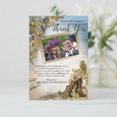 Steampunk Wedding by the Ocean Bedankt Card RSVP Kaartje (Staand voorkant)