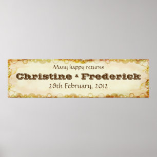 Steampunk Wedding, decoratieve horizontale banner Poster