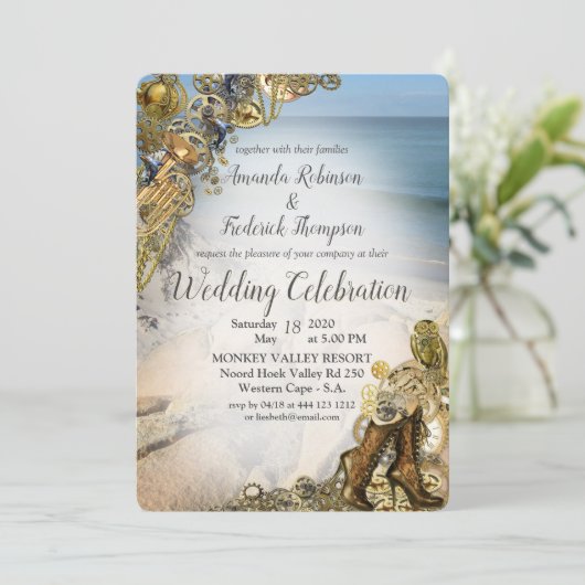 Steampunk Wedding door het Zee Kaart (Staand voorkant)