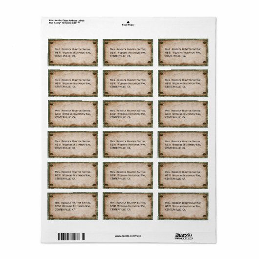 Steampunk Wedding Etiket (Full Sheet)