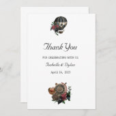 Steampunk Wedding Favor Bedankkaart (Voorkant / Achterkant)