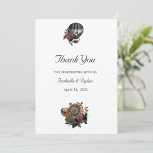 Steampunk Wedding Favor Bedankkaart